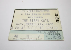 Vtg 1983 The Stray Cats Music Concert Ticket Stub Ohio Center Columbus - Picture 1 of 5