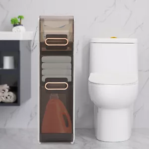 22*41.5*78.5cm Narrow Bathroom Storage Cabinet Toilet Paper Holder Floor Cabinet - Picture 1 of 19