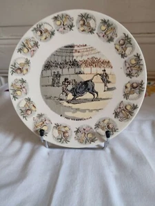 Sarreguemines Plate Spain Utzschneider & Cie " Pose Of Banderillas " Ca 1895 - Picture 1 of 12