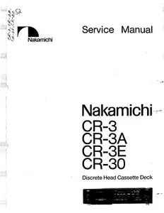 Service Manual-Anleitung für Nakamichi CR-3, CR-30 - Picture 1 of 1