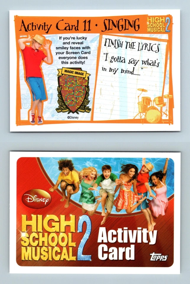 Finish The Lyrics #11 High School Musical 2 - Topps Activity Card TCG - Image 1 of 1