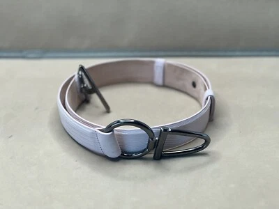 Cinturón de cuero rosa claro Carlisle hebilla plateada pequeño #116313 vintage para mujer Foto 1 de 4