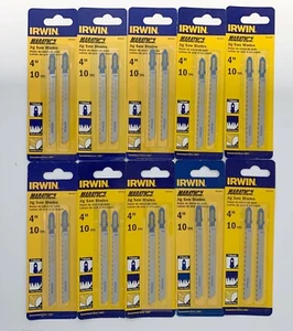 20 IRWIN 4" 10 TPI T-SHANK JIG SAW BLADES 3072412 MARATHON JIGSAW LOT (10 CARDS) - Picture 1 of 4
