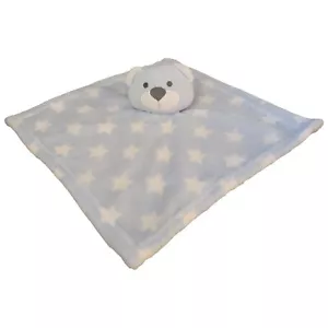 Gentle Steps Bear Lovey Plush Light Blue With White Stars Soft Security Blanket - Picture 1 of 7