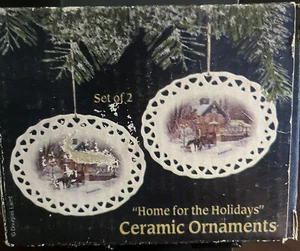 Ceramic Christmas Ornaments- “Home for The Holidays” by Douglas Laird VINTAGE - Picture 1 of 4