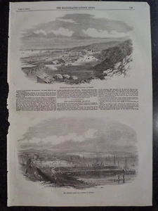 Trieste Port City Italia Costa Adriática Dos Vistas 1854 Ilustrado Londres Noticias - Imagen 1 de 1