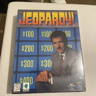 Jeopardy with Alex Trebek CD-ROM Game for Windows PC 1995 NOS New Sealed Big Box - Image 1 of 2