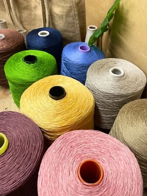 Multicolor 100% LINEN Yarn on Cone SPORT WEIGHT Knitting *USA TARIFF FREE* - Image 1 of 4