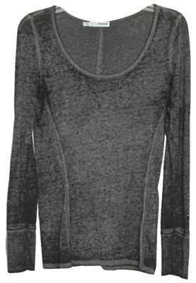 Pullover Maurices Gris Top Tachonado Manga Larga Semi Transparente Talla S Cuello Redondo Foto 1 de 4