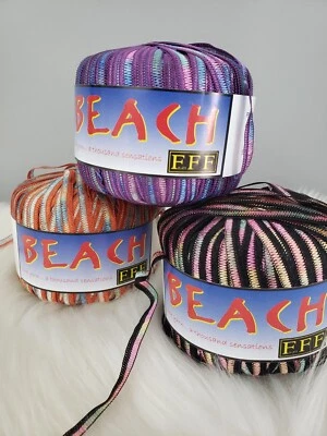 Fios de praia Filati FF - Novo - Descontinuado - LOTE DE 3 arco-íris preto laranja roxo - Imagem 1 de 4