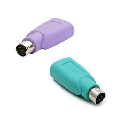PS/2 Male to USB Type A Female Adapter Converter For Computer PC Mouse+Keyboard - Image 1 of 4