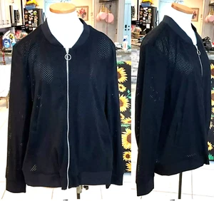 New woman Vigoss plus sz 3X Faux Suede bomber LITE WEIGHT jacket black - Picture 1 of 8