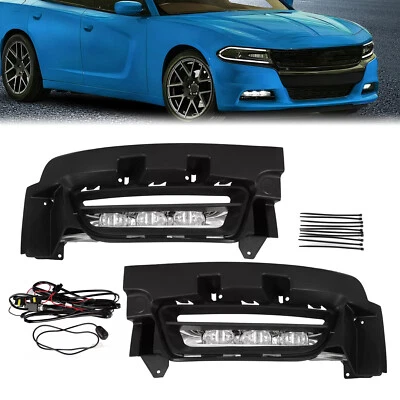 Fog Lights Lamp w/Switch LED For Dodge Charger 2015-2022 Driver & Passenger Side Foto 1 de 4