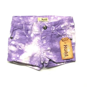 Young Girl's Mudd Tie Dye Jean Shorts (GLM2305-500) Chalet Purple - 4 - Picture 1 of 2