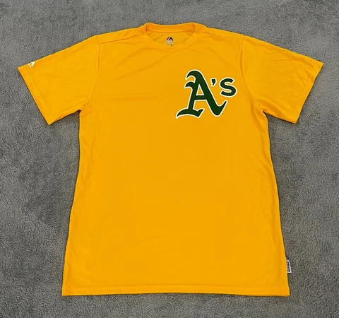 Oakland A’s Athletics NEW Yellow T-shirt Adult Medium Cool Base G2 Cover