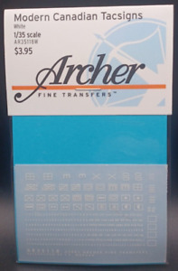 Archer | No. AR35118W | 1:35 Modern Canadian Tacsigns White Transfers