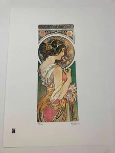 Alphonse Mucha off set lithograph cm 50x70 with certificate - signature on plate - Picture 1 of 8