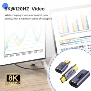 100W 40Gbps USB-C to USB-C Adapter Type C Fast Charging Converter 1 p B1X0 H8Y6 - Picture 1 of 13