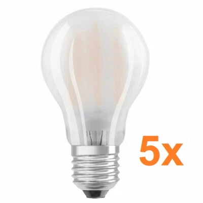 5er-Pack Osram E27 LED Lampe in mattem Filament 6W wie 60W 2700K warmweiß - Bild 1 von 4