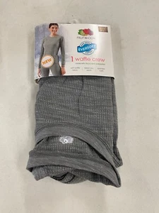 Fruit of the Loom Women's Thermal Waffle Crew size S 4-6 Grey New - Picture 1 of 2