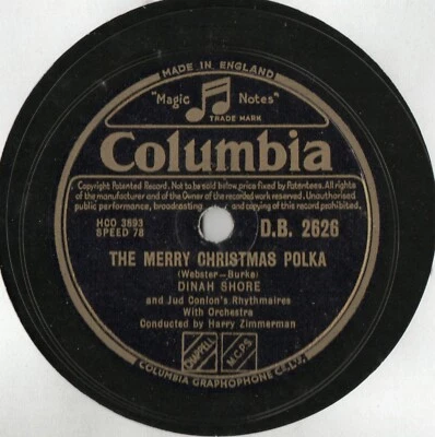 DINAH SHORE CHRISTMAS 78 - THE MERRY CHRISTMAS POLKA -  THE STAR OF BETHLEHEM EX - Image 1 of 3