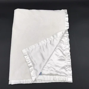 Little Me Baby Blanket Satin Trim White Plush - Picture 1 of 6