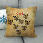 Rural Square Wooden Bee Honey Cushion Cover Linen Cotton Sofa Couch pillow Case