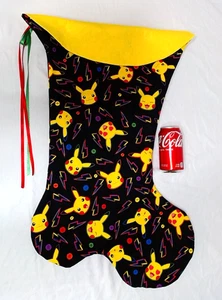 POKEMON PEKACHU PRINT RIESIGER WEIHNACHTSSTRUMPF, NEU HANDMADE USA - Bild 1 von 2