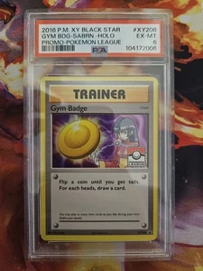 Pokemon TCG - Gym Badge XY208 - Sabrina Black Star League Promo PSA 6 - Picture 1 of 2