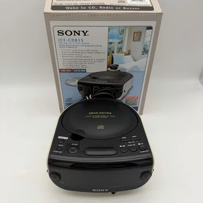 White Sony Dream Machine FM/AM Radio CD Player Dual Alarm Clock ICF-CD815 W/Box - Image 1 of 4