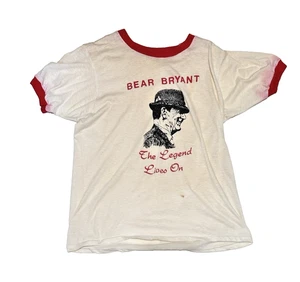 CAMISETA RARA VINTAGE DESGASTADA AÑOS 80 OSO BRYANT ALABAMA CARMESÍ MAREA TIMBRE - Imagen 1 de 7