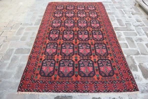 4'8x7'8 ft Vintage Afghan Balouchi Rug- Afghan Hand knotted Veg dyes Bidjar Rug - Picture 1 of 15