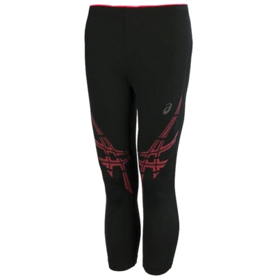 Women's ASICS Stripe Knee Tights Leggings 3/4 Running Fitness Gym Sports Size XS - Image 1 of 4