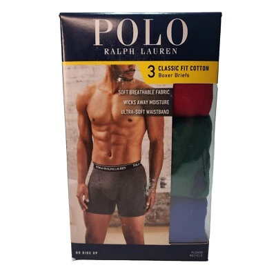 Nuevo Polo Ralph Lauren Para hombres Calce Clásico Algodón Calzoncillos Boxer Ropa Interior Paquete de 3 Nuevos en Caja Foto 1 de 4