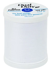 White Sewing Thread - 125 yds- Dual Duty XP, All Purp, S900 0100 - Coats & Clark - Picture 1 of 1