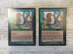 2x FOIL Yavimaya Wurm - Urza's Legacy - NM - 1x English 1x German - OOP MTG - Bild 1 von 2