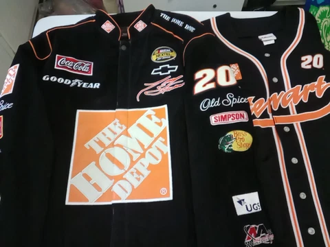VTG Tony Stewart JH Design Home Depot Nascar Race Bomber Jacket Jersey LOT (Med) Cover