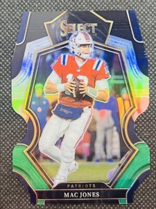 2022 Panini Select Mac Jones Black And Green Premier Level Die Cut Prizm #167