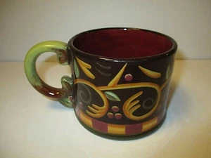 Taza de café taza plana Chocolate Berries de Demdaco Red Center Deb Hrabik - Imagen 1 de 5