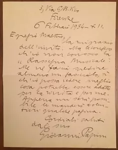 Lettera autografa di Giovanni Papini - Imagen 1 de 1