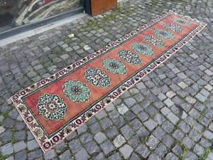Bohemian rugs, Runner rug, Handmade, Turkish rug, Vintage, Wool | 2,6 x 10,8 ft - Picture 1 of 10