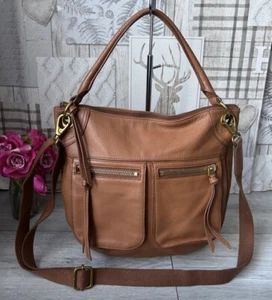 Impresionante Bolso de Hombro Multivía Fossil Karli Cuero Tostado, Bolso de Mano, Bandolera - Imagen 1 de 11