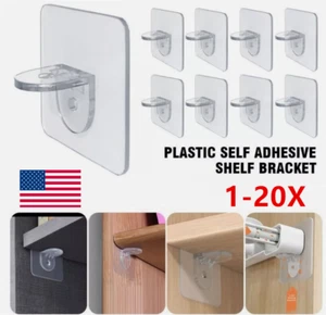 USA Shelf Support Adhesive Pegs Closet Cabinet Shelf Support Clips Wall Hanger - Picture 1 of 23
