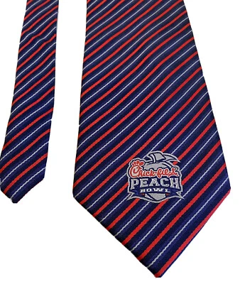 COLLECTIBLE CHICK FIL A TIE  Chick Fil A Peach Bowl Blue Red White NICE TIES - Image 1 of 4