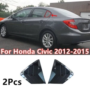 Cubierta de persiana de ventana de ventilación lateral estilo fibra de carbono para Honda Civic 2012-2015 - Imagen 1 de 4