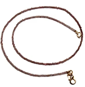 Collar de 16,5" de cuentas redondas facetadas de 2 mm con piedras preciosas de zafiro magenta natural - Imagen 1 de 6