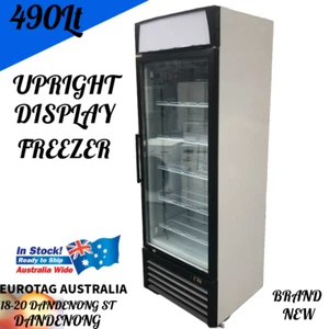 EUROTAG SINGLE GLASS DOOR COMMERCIAL UPRIGHT DISPLAY FREEZER 490L FROST FREE NEW - Picture 1 of 6