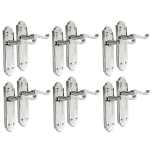 Chrome Plated Internal Door Handles Ashford Style Lever Latch Handles, 6 Pairs - Picture 1 of 17