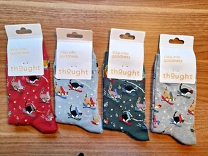 THOUGHT (BRAINTREE) GOTS BIO BAUMWOLLE DAMENSOCKEN - SKIKATZE SPW822 - BRANDNEU MIT ETIKETT - Bild 1 von 14