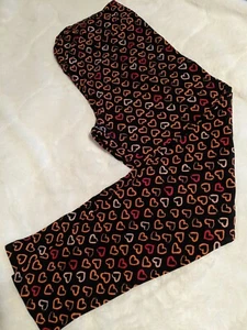 Leggings LULAROE Altos Curvilíneos Corazones Negro Fondo Rojo Naranja Rosa - Imagen 1 de 4